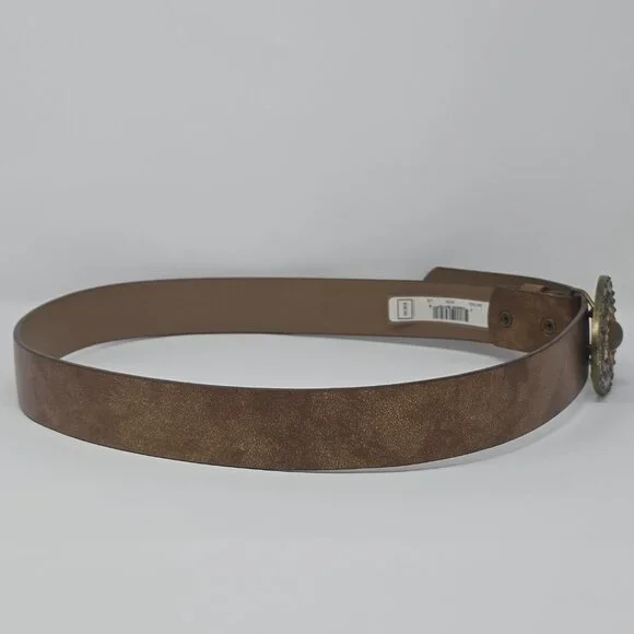 Guess Brown Boho Belt with Stone and Beaded Teardrop Buckle Size Large - Picture 7 of 11